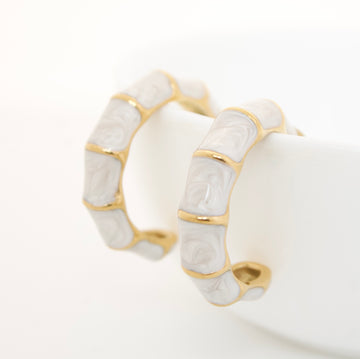 White Enamel Bamboo Hoop