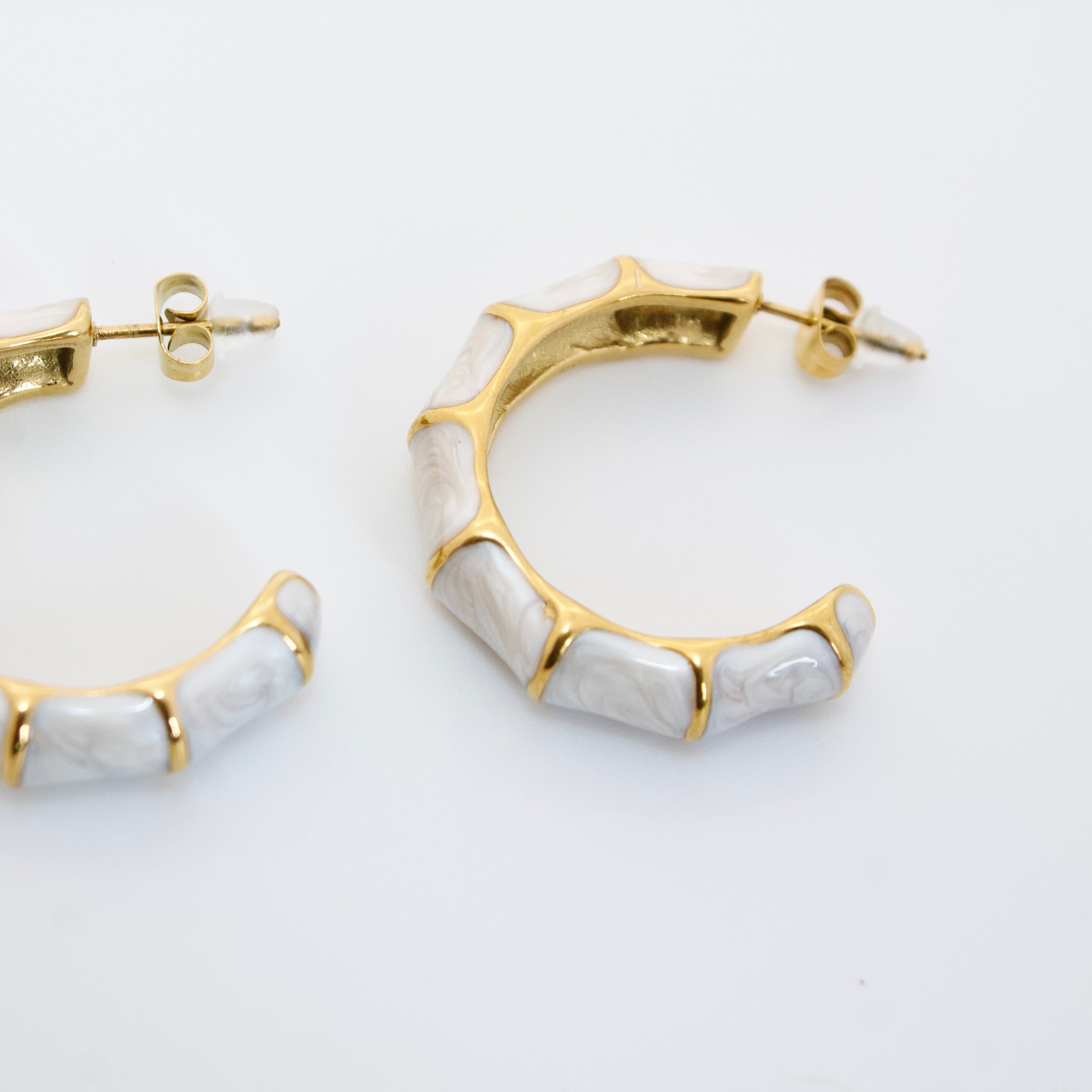 White Enamel Bamboo Hoop