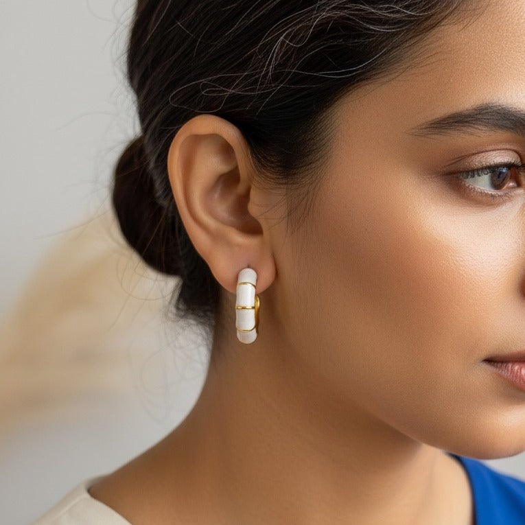 White Enamel Bamboo Hoop