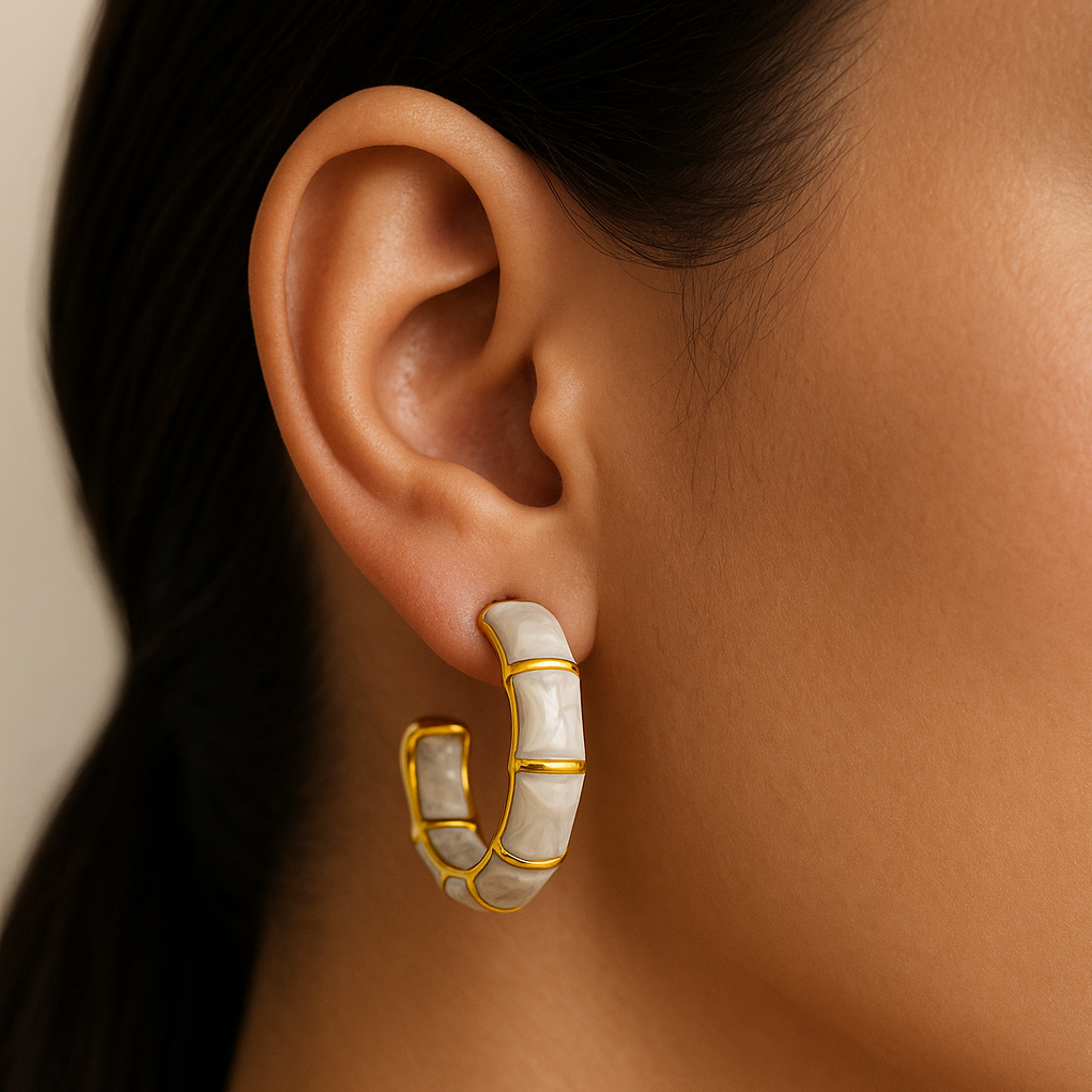 White Enamel Bamboo Hoop